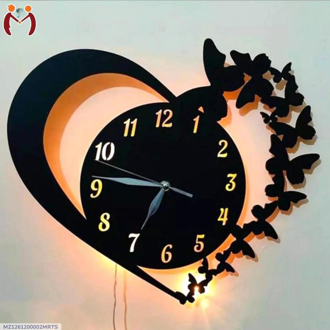 Heart wooden Wall Clock premium light